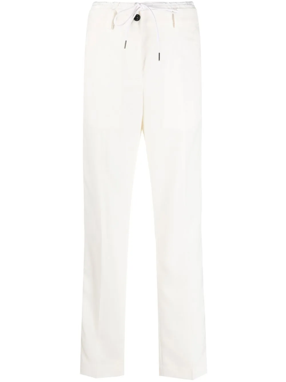 

sacai pressed-crease drawstring-waist trousers - White