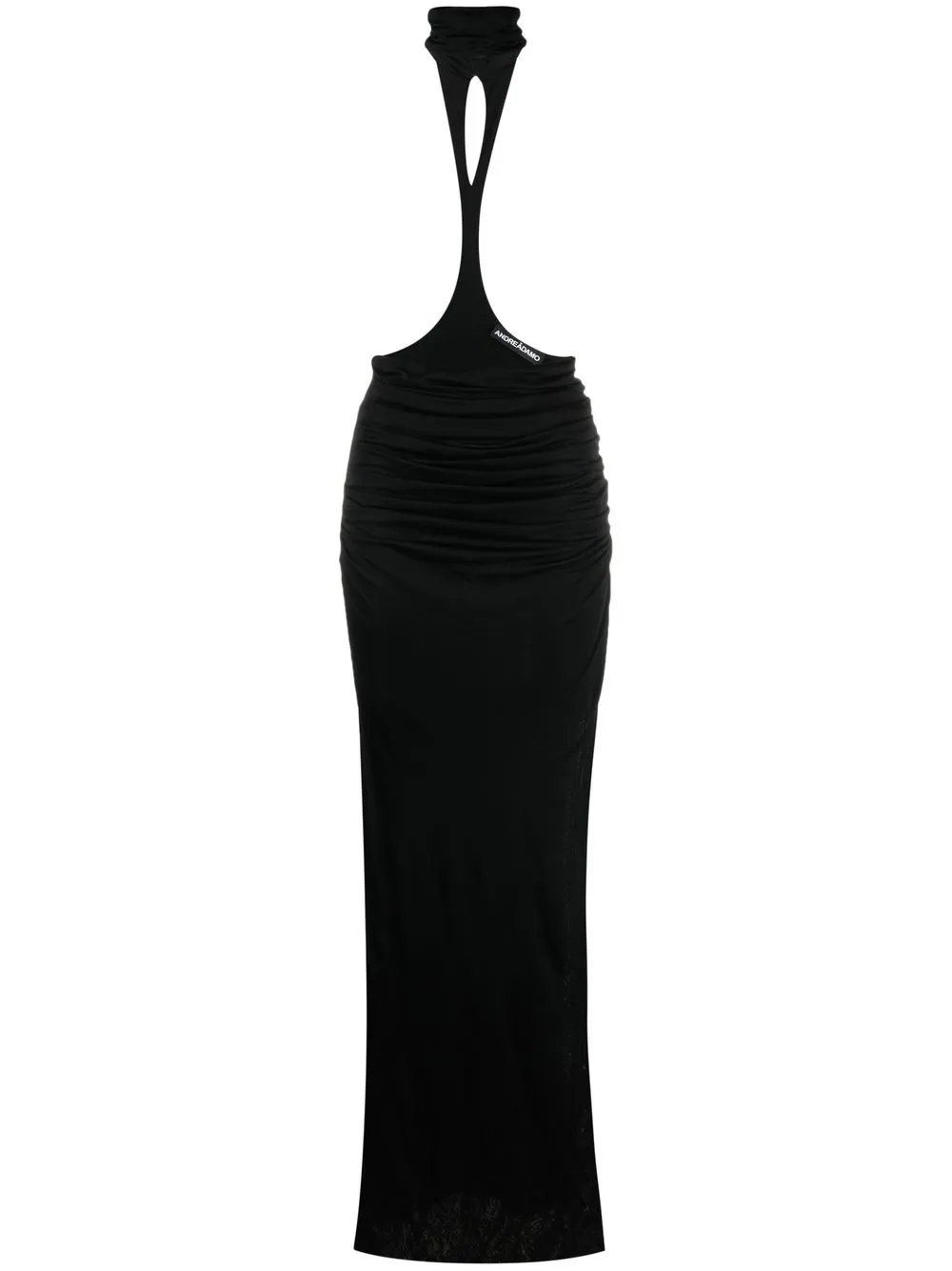 

ANDREĀDAMO falda larga con cuello halter - Negro