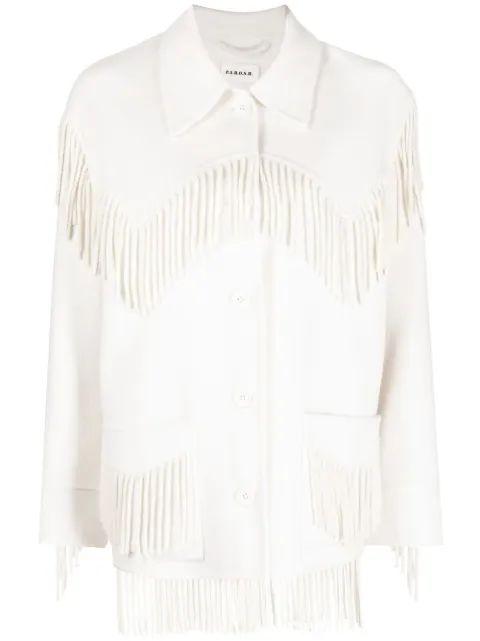 P.A.R.O.S.H. Leak frayed-trim oversize coat 