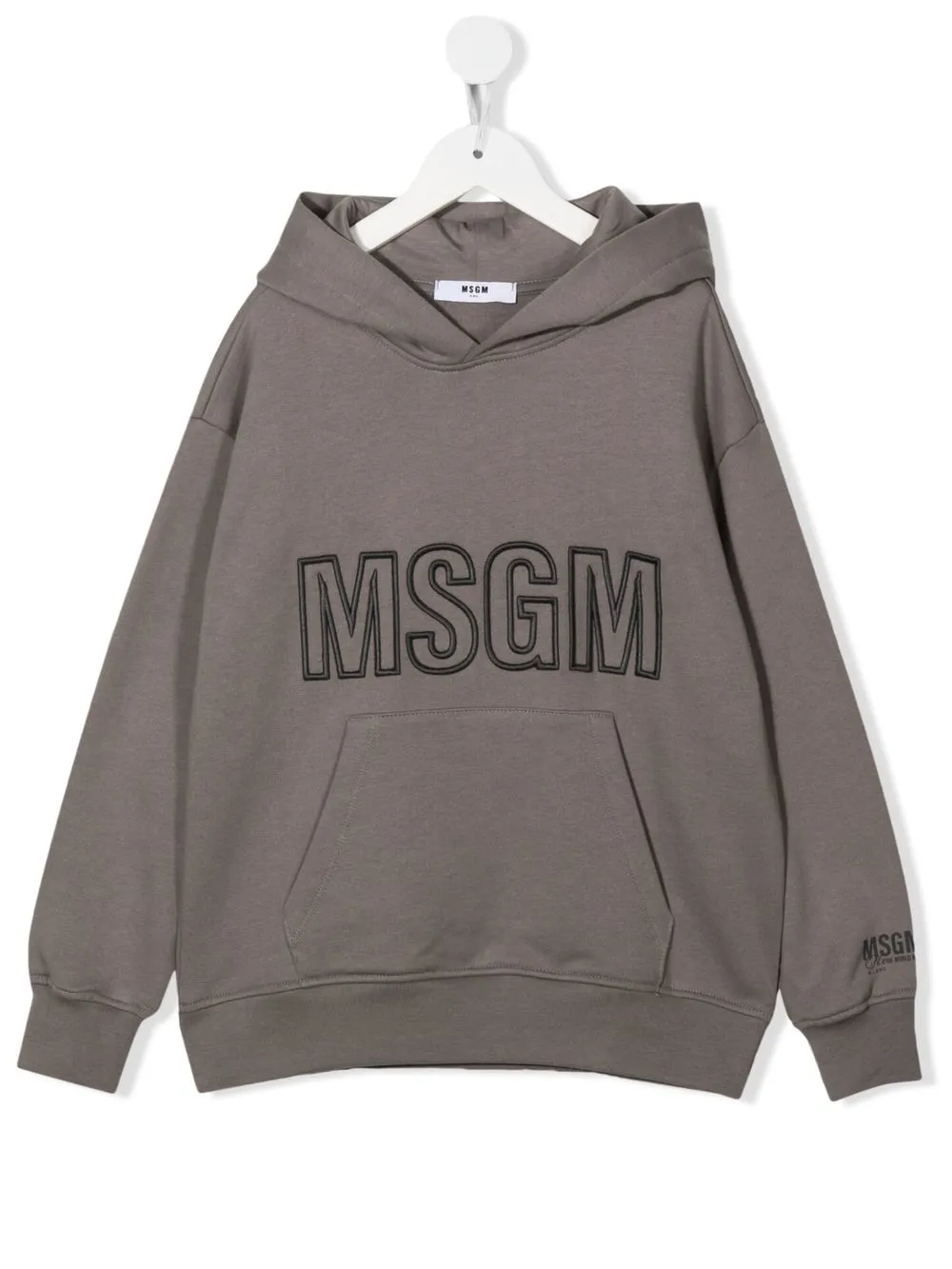 

MSGM Kids hoodie con logo estampado - Gris