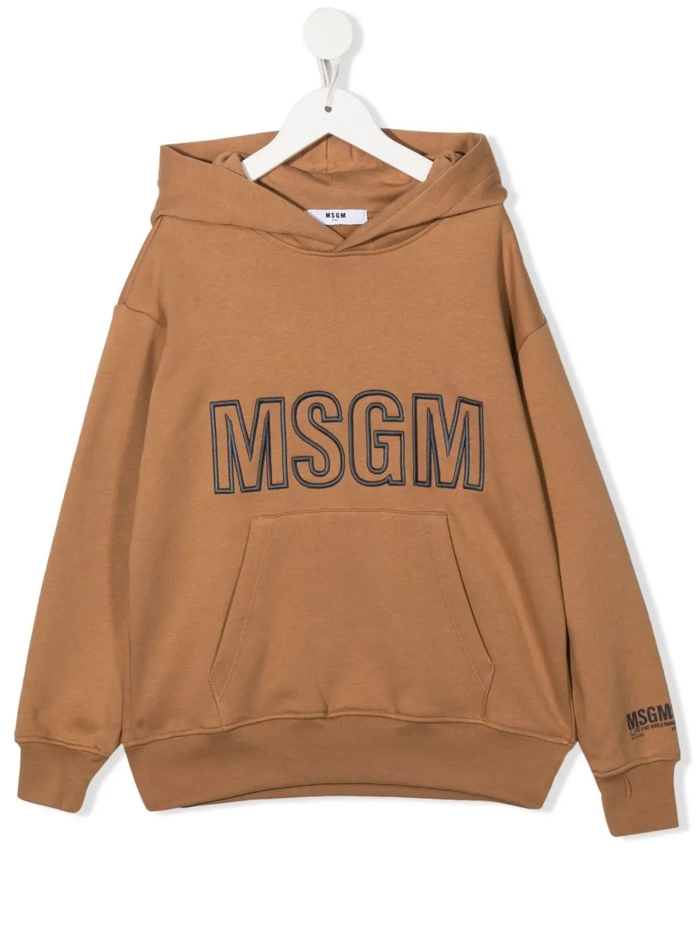 

MSGM Kids sudadera con logo bordado - Marrón