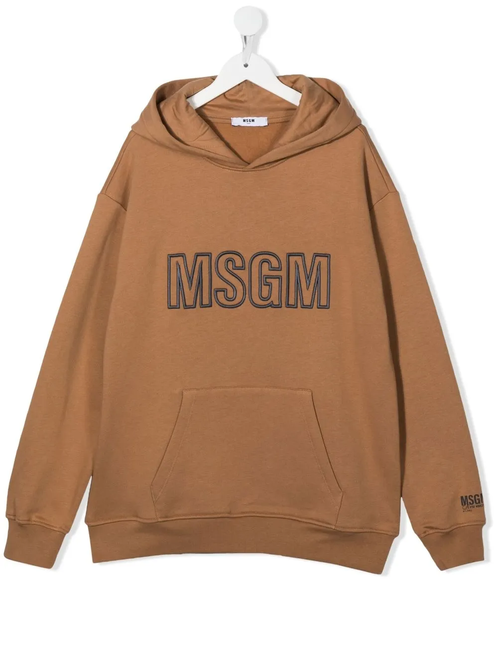 

MSGM Kids TEEN embroidered-logo hoodie - Brown