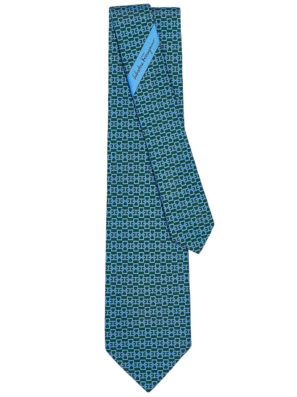 

Ferragamo geometric-pattern silk tie - Green