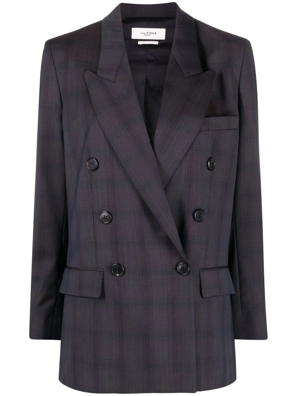

Isabel Marant Étoile plaid double-breasted virgin wool blazer - Blue