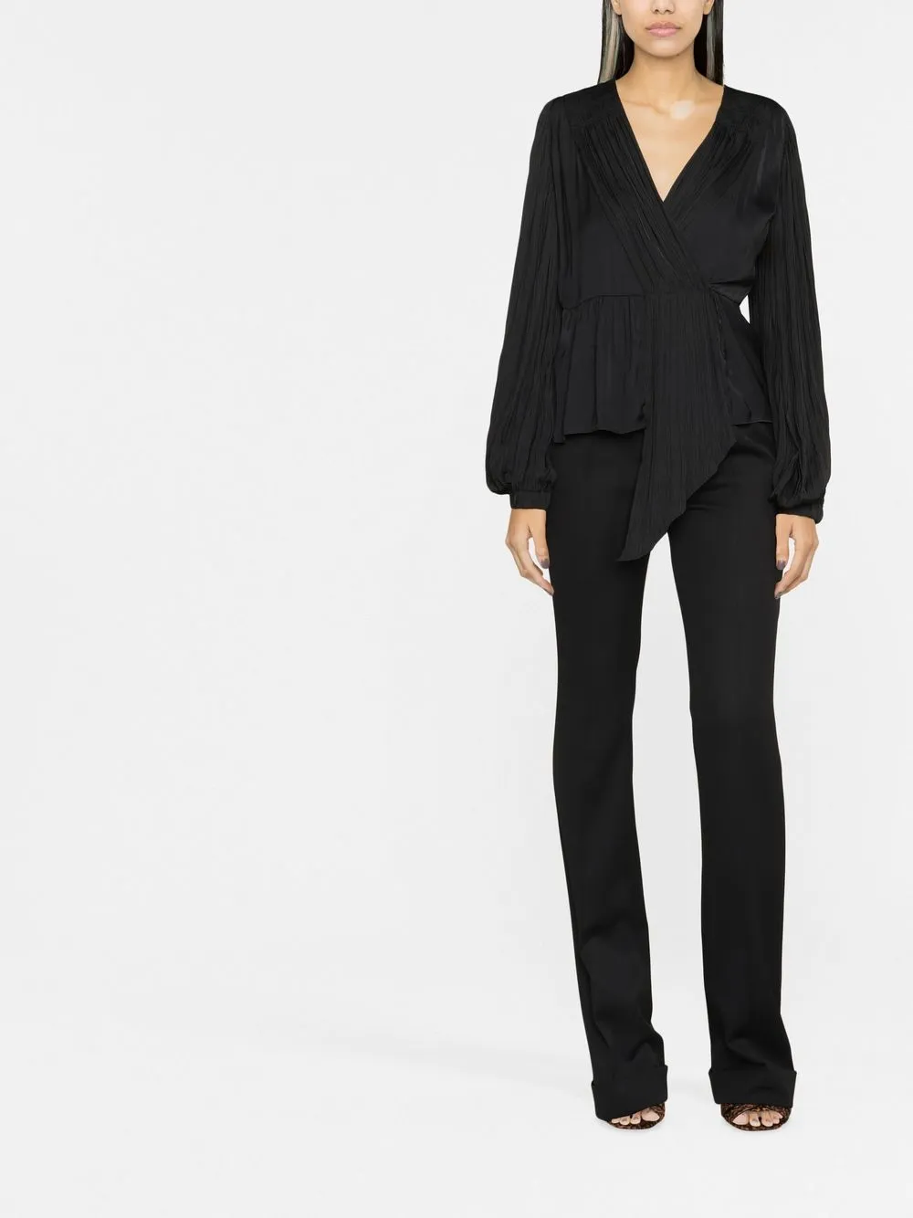 

TWINSET draped-detail wrap-front blouse - Black