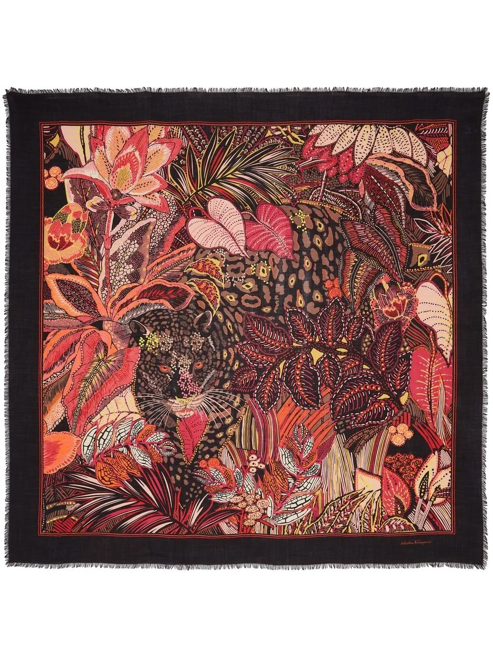 

Salvatore Ferragamo Batik-print shawl - Black