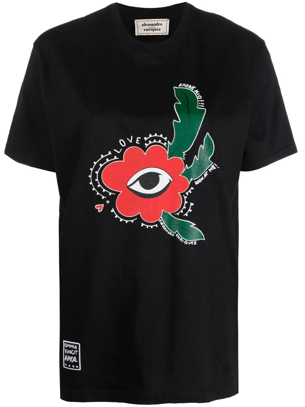 

alessandro enriquez playera con Love gráfico estampado - Negro