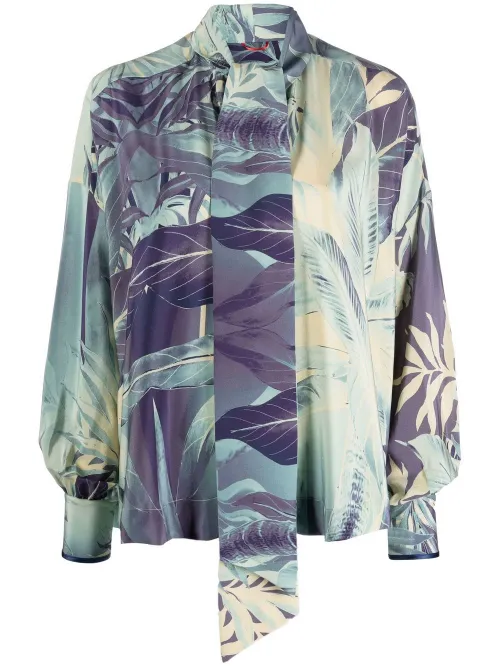 Blouse en soie à imprimé graphique - F.R.S For Restless Sleepers - Modalova