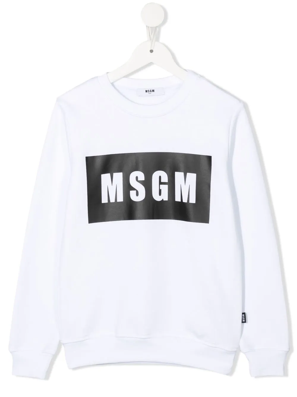 

MSGM Kids sudadera con logo estampado - Blanco