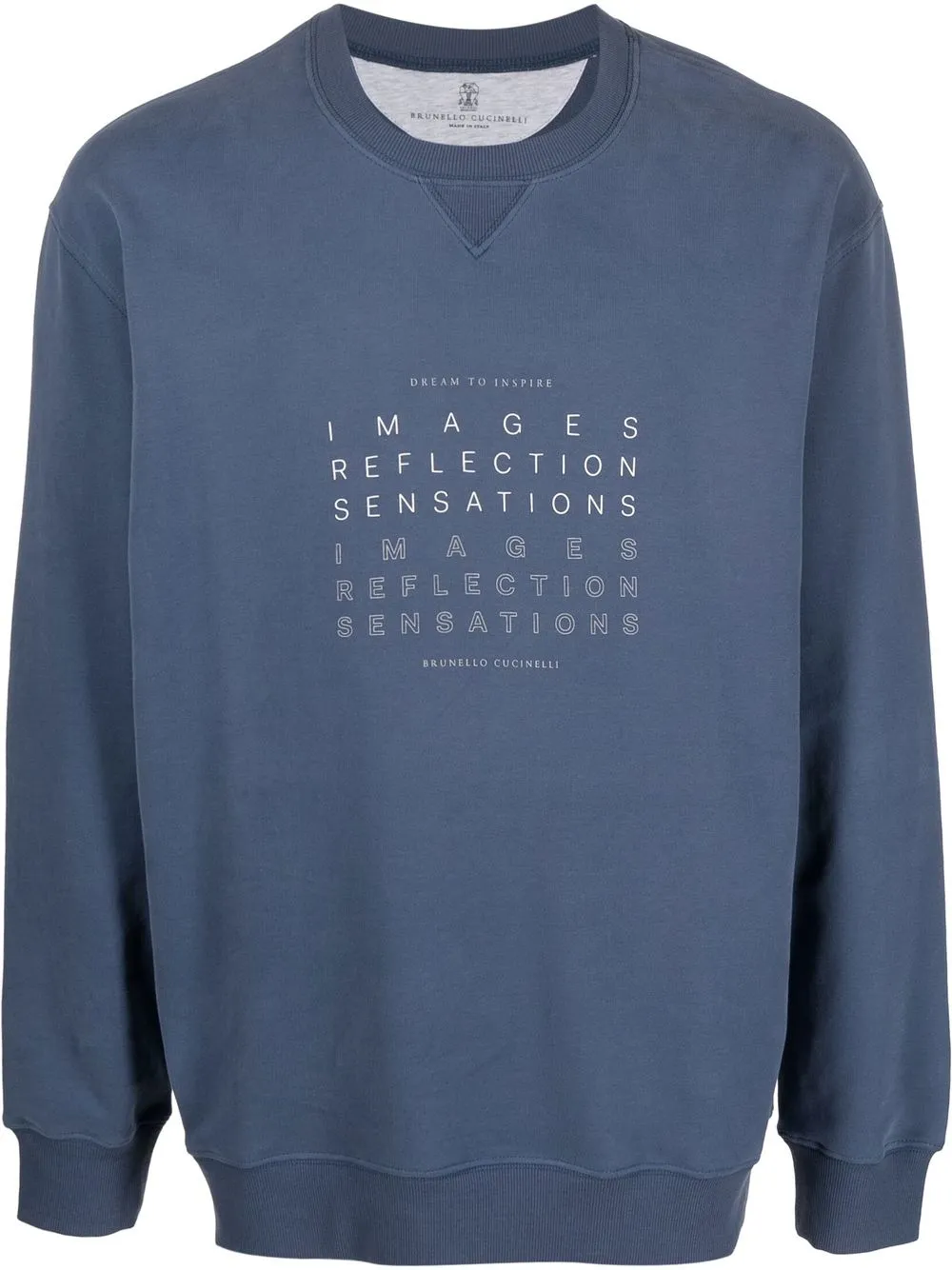 

Brunello Cucinelli sudadera con logo estampado - Azul