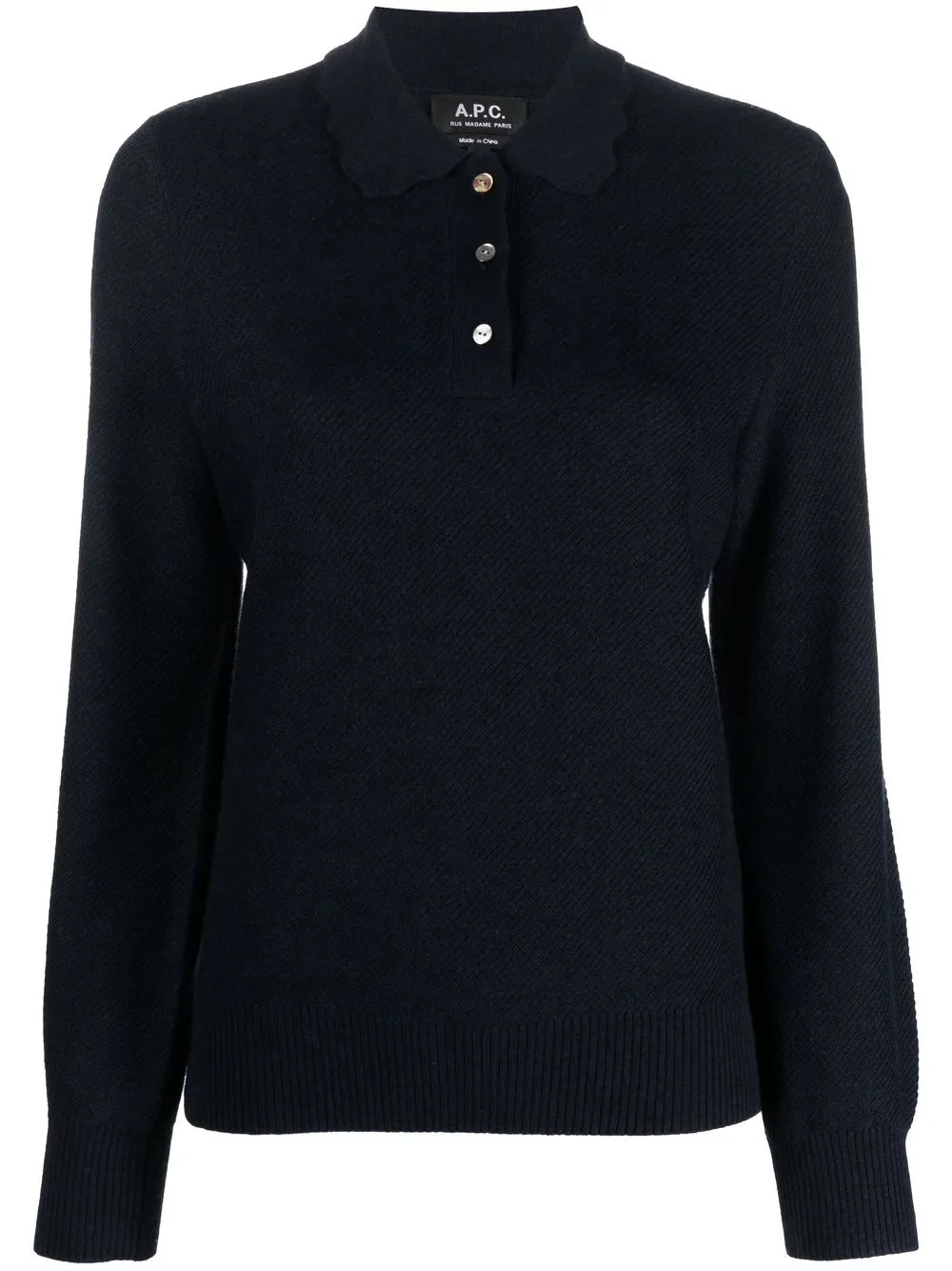 

A.P.C. long-sleeved polo shirt - Blue