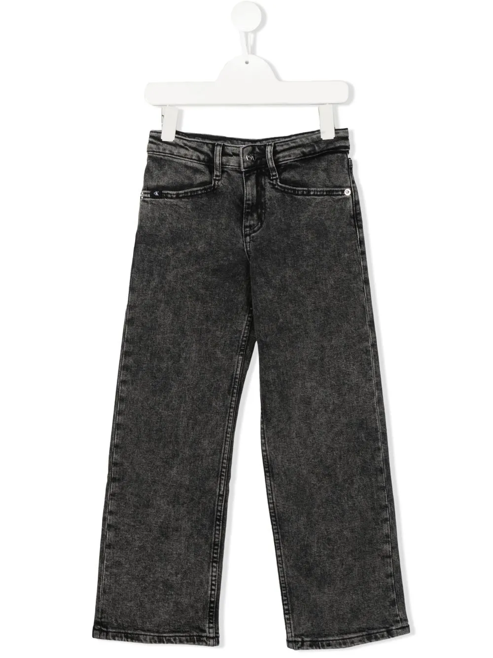 

Calvin Klein Kids jeans rectos con efecto lavado - Negro