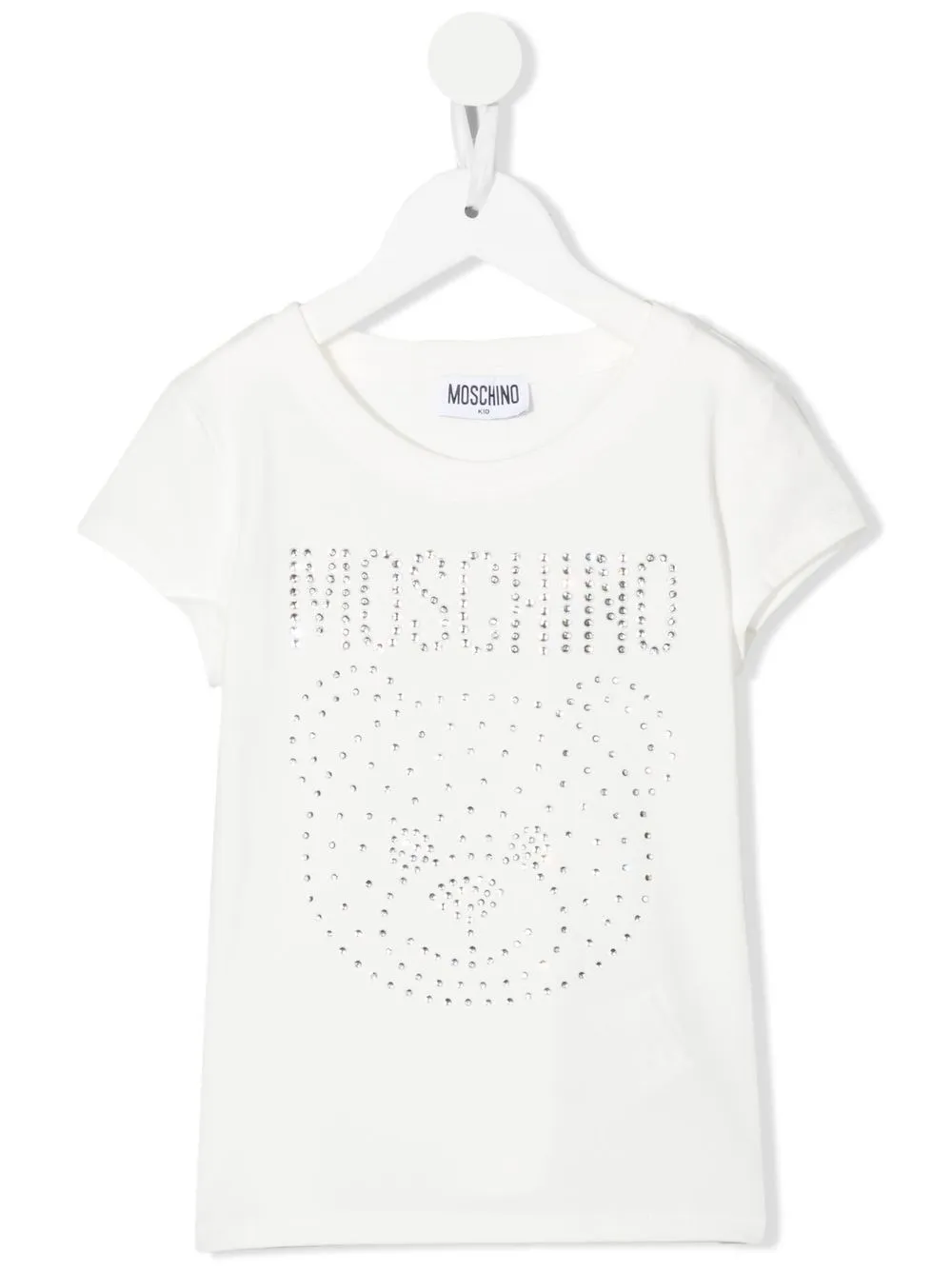 

Moschino Kids playera con logo en strass - Blanco