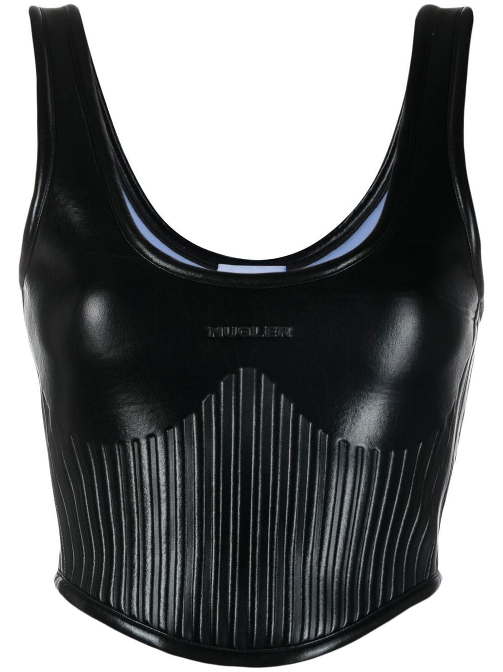 Mugler faux-leather cropped tank top