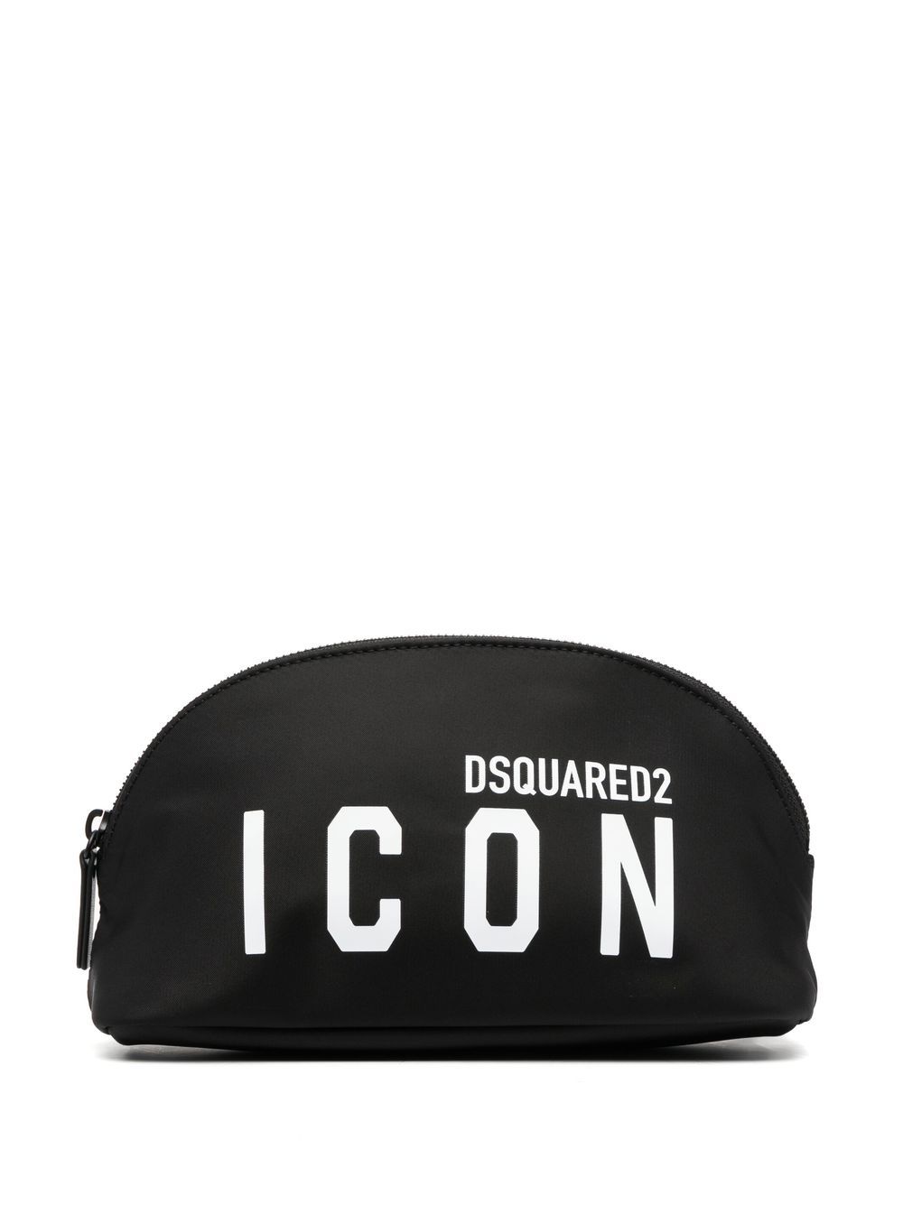 Image 1 of Dsquared2 logo-print leather-trimmed makeup bag