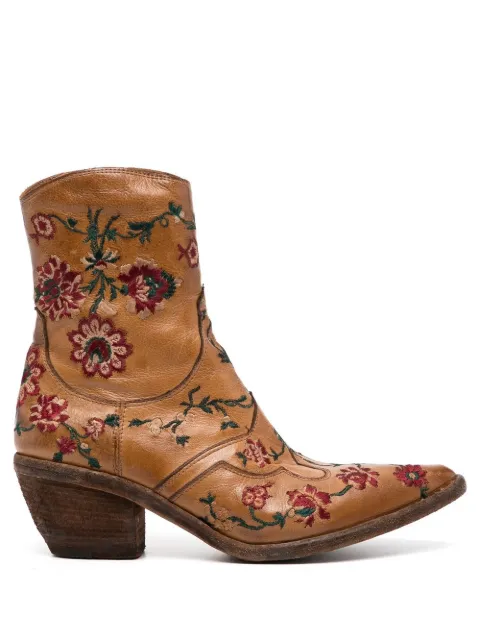 Fauzian Jeunesse floral-embroidered ankle boots