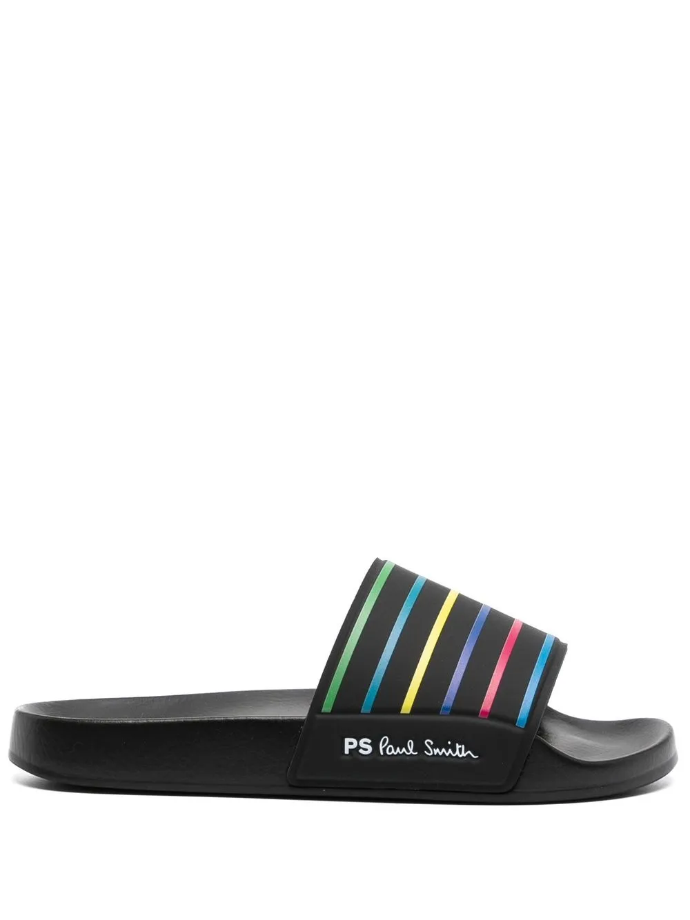 

PS Paul Smith stripe-print sliders - Black