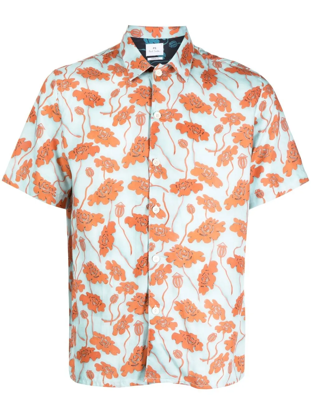 

PS Paul Smith floral-print short-sleeved shirt - Blue