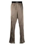 TOM FORD logo-waist silk pajama bottoms - Green