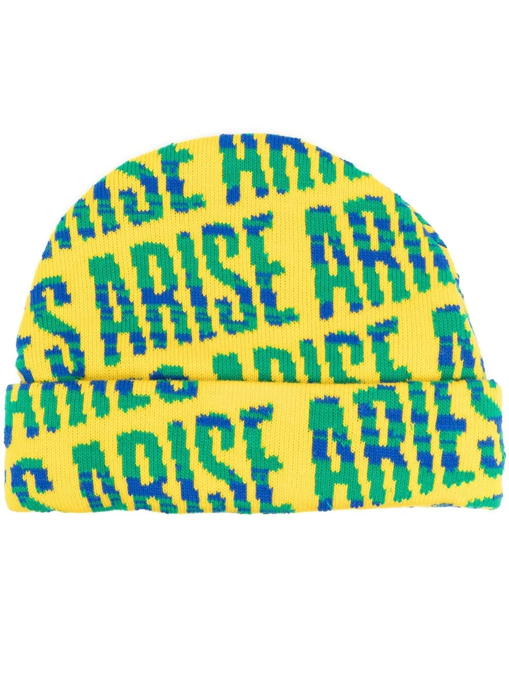 

Aries intarsia-knit logo beanie - Yellow