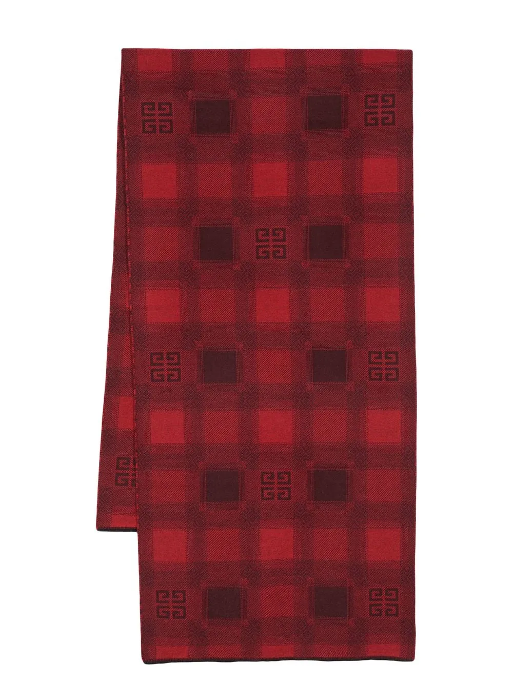 Givenchy logo-jacquard checked scarf | Red | Image 1