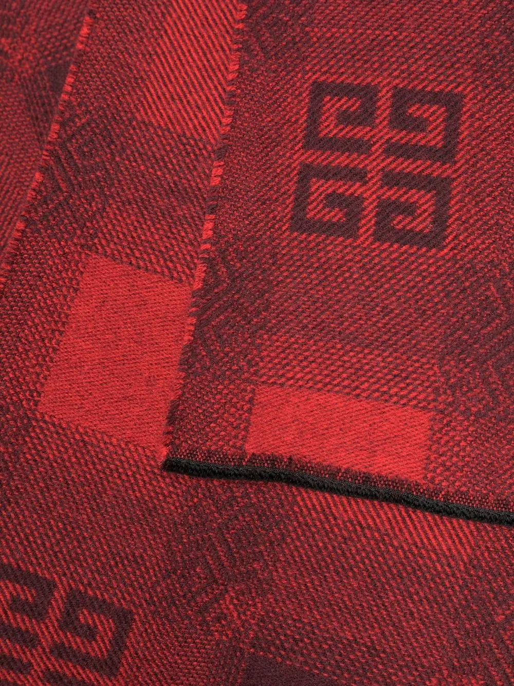 Givenchy Geruite sjaal Rood