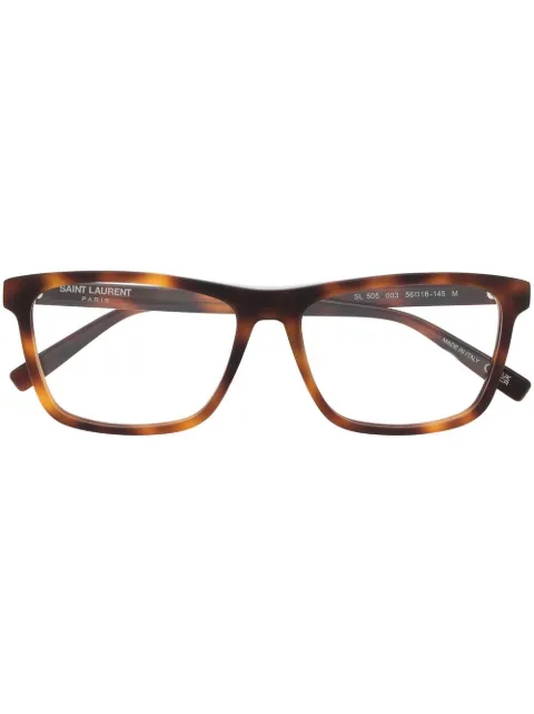 Saint Laurent Eyewear tortoiseshell-effect square-frame glasses