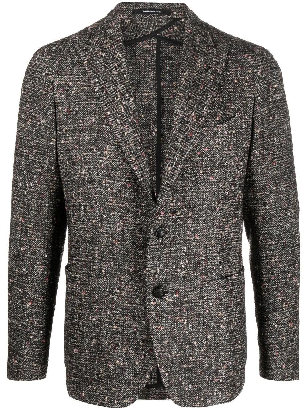 

Tagliatore speckle-knit wool-blend blazer - Black