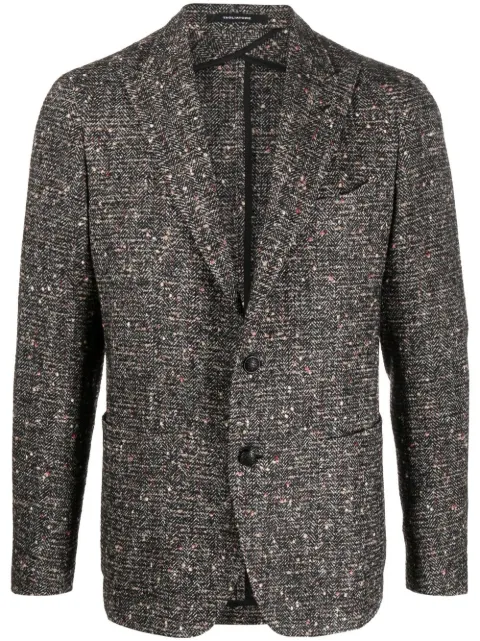 Tagliatore speckle-knit wool-blend blazer