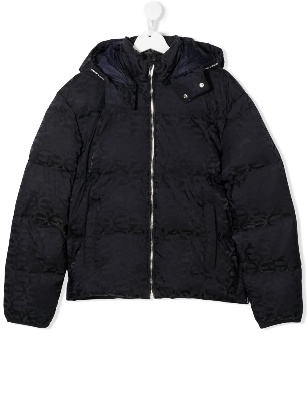 

Emporio Armani Kids TEEN padded zip-up hooded jacket - Blue