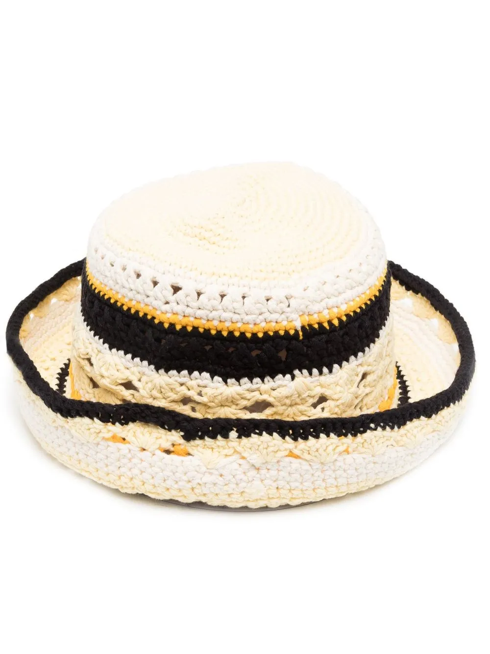 

GANNI organic cotton crochet bucket hat - Neutrals