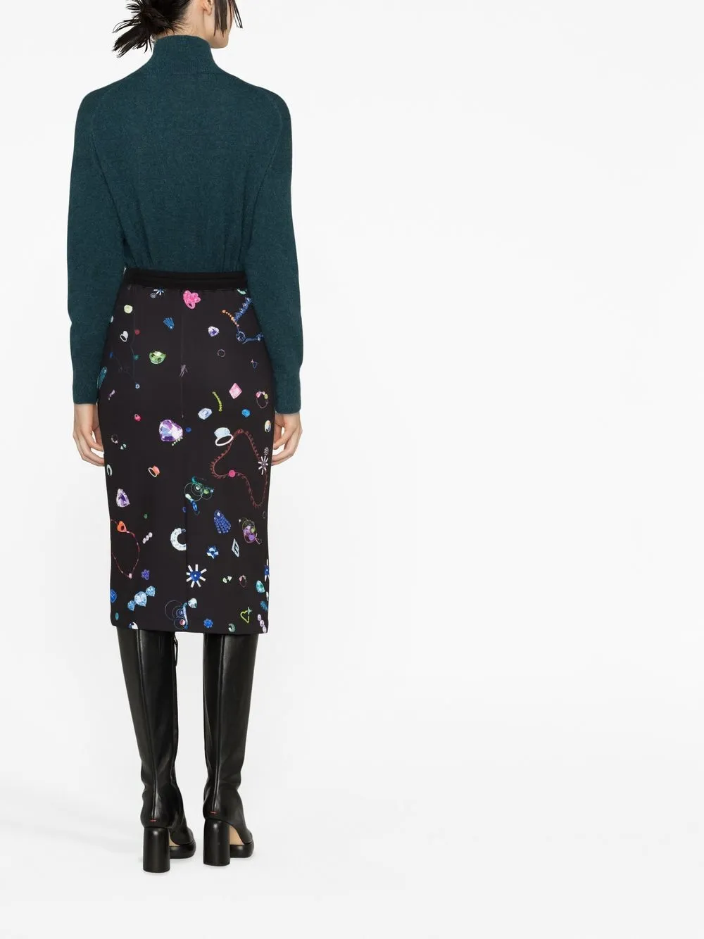 BIMBA Y LOLA FALLEN JEWELS 图案印花半身裙