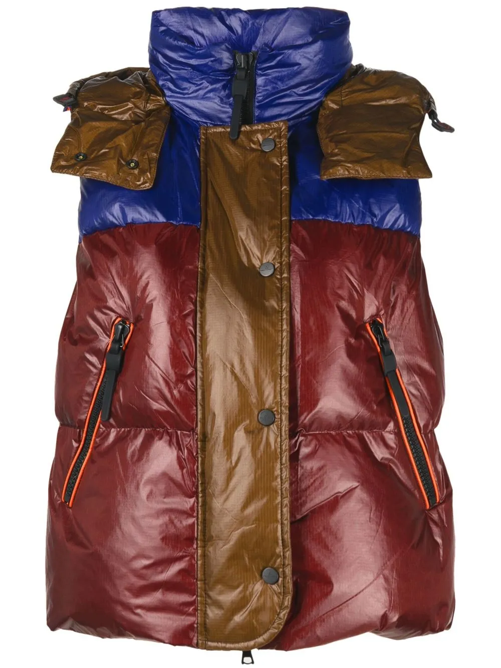 

Peuterey colour-block high-neck gilet - Red