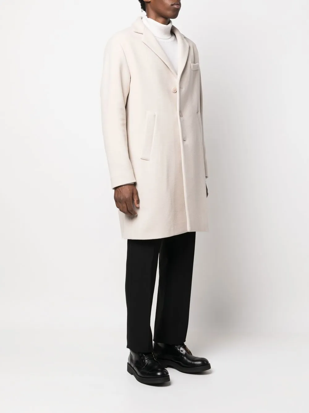 Herno Globe Coat Responsible Farming Wool In Neutrals