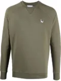 Maison Kitsuné logo-patch crew-neck sweatshirt - Green