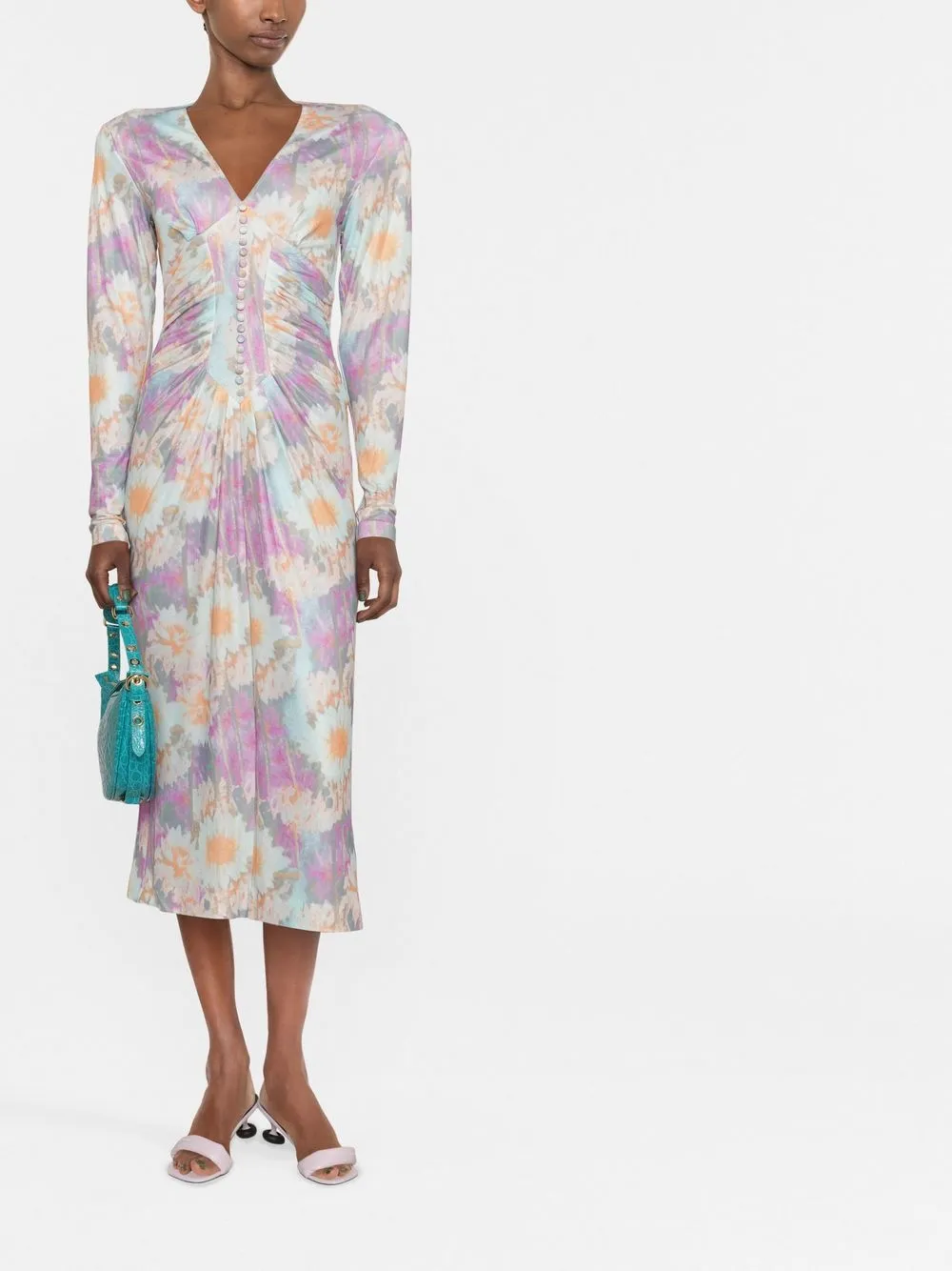 ROTATE BIRGER CHRISTENSEN Midi-jurk met bloemenprint - Roze