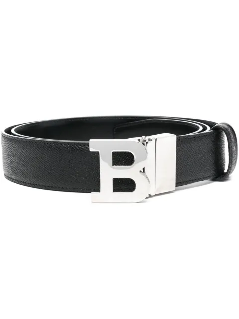  logo-plaque leather belt