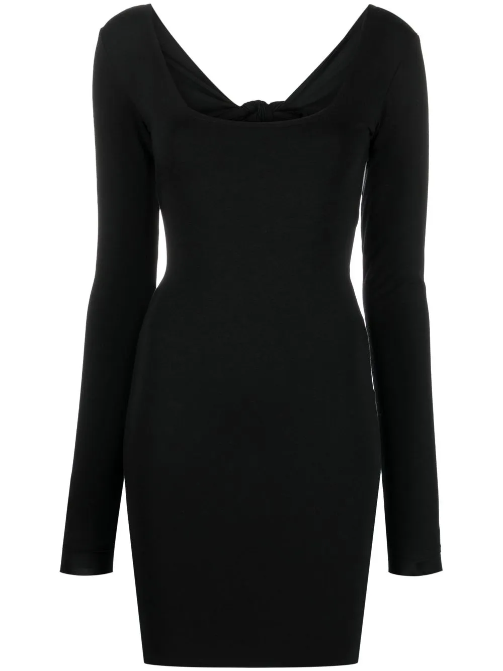 

ROTATE long-sleeved tie-detail dress - Black