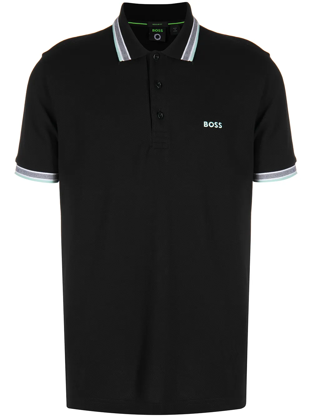 

BOSS playera tipo polo con logo bordado - Negro