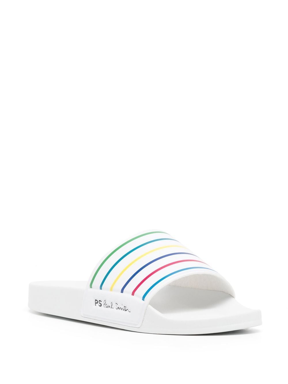 PS Paul Smith Gestreepte slippers - Wit
