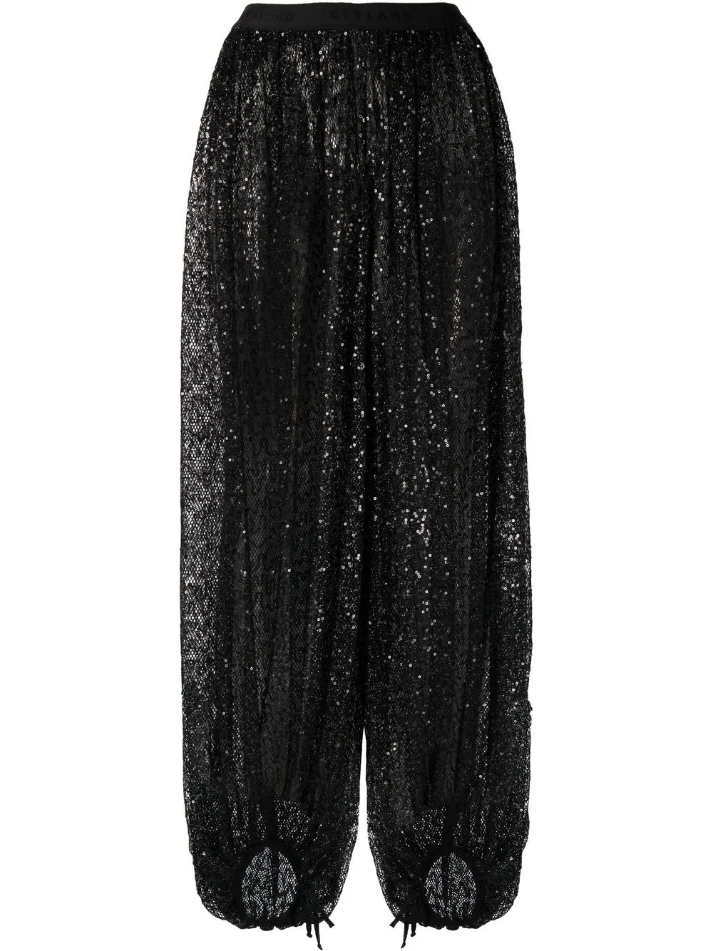 

STYLAND sequin mesh wide-leg trousers - Black