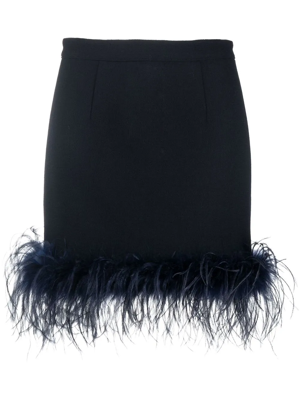 

STYLAND falda corta con ribete de plumas - Negro