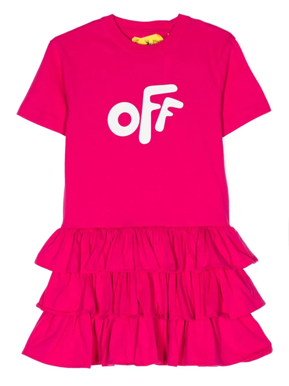 OFF-WHITE ARROWS RUFFLED COTTON DRESS