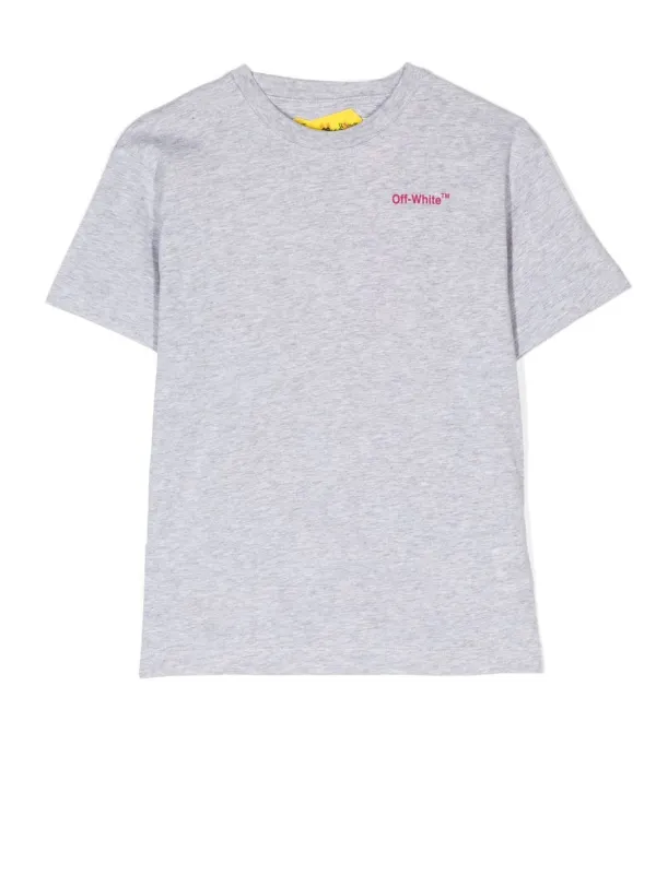 Off-White Kids オフホワイト・キッズ ロゴ Tシャツ | グレー 