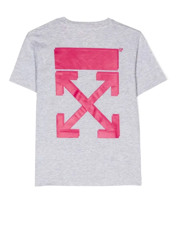 Off-White Kids オフホワイト・キッズ ロゴ Tシャツ | グレー