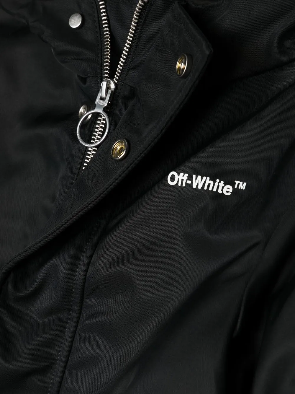 Off-white Logo-print Parka Jacket In Black