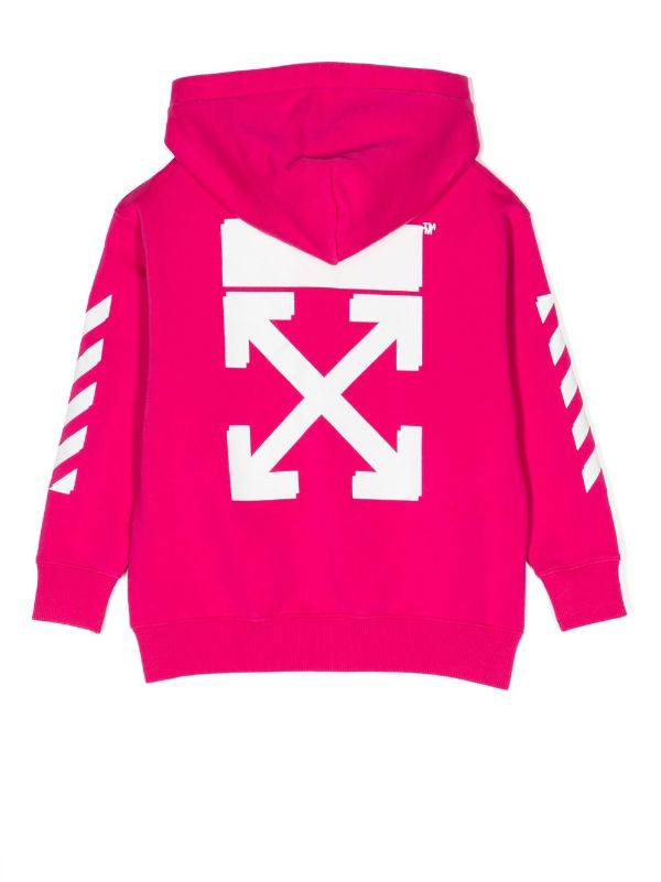 Off white red store diag arrow hoodie