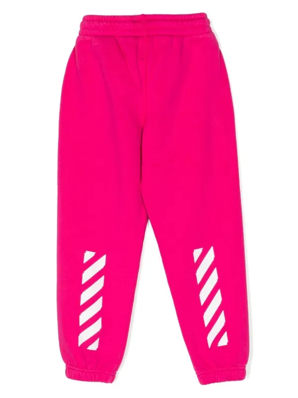 Off-White Kids graphic-stripe Track Pants Pink FARFETCH PH