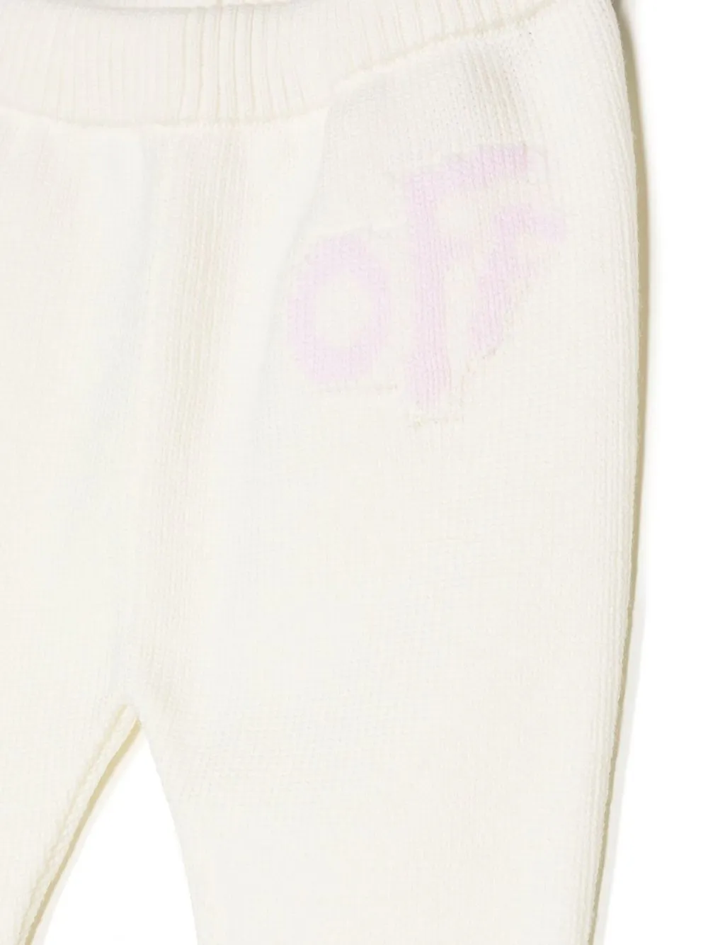 Shop Off-white Diag-stripe Knitted Set In White