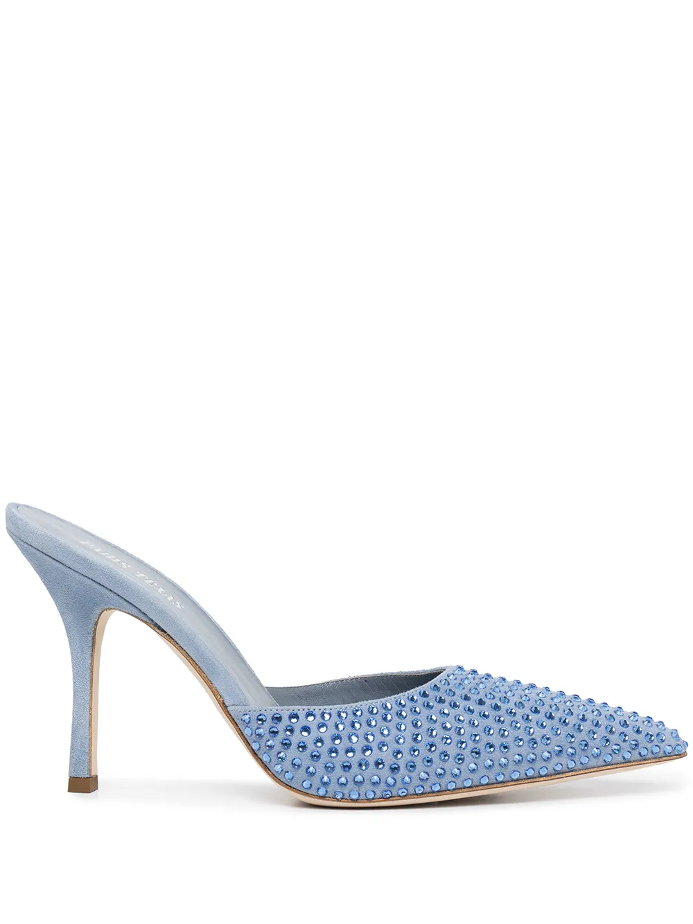 

Paris Texas Hollywood 95mm crystal-embellished mules - Blue